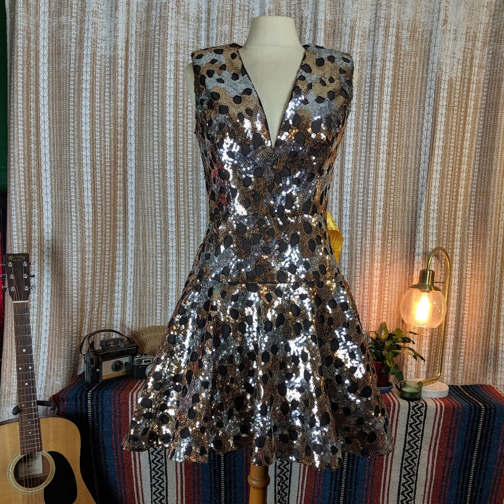 Bronx and Banco Nina Sequin Fit & Flare Dress - Picture 2 of 7